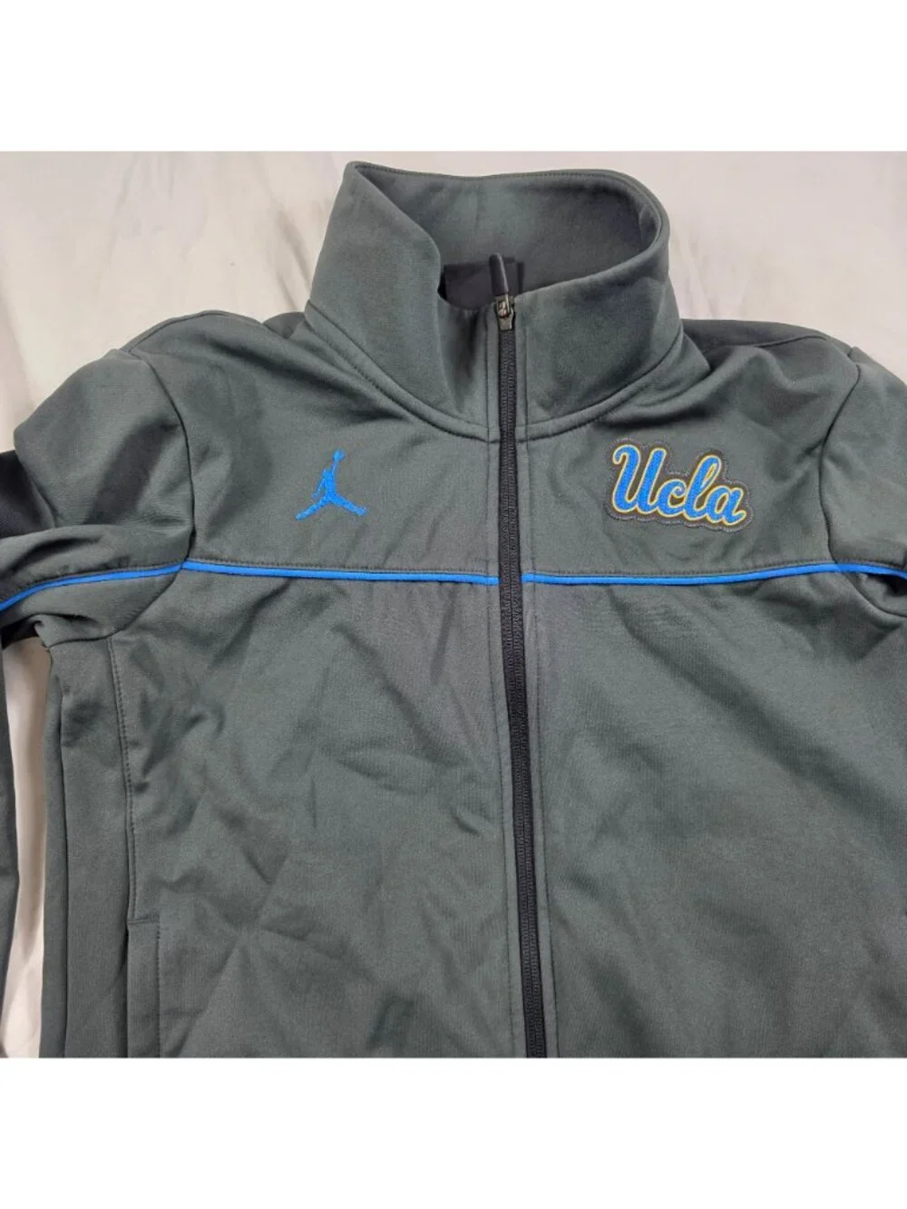 Air Jordan UCLA Mens Size Small Track Jacket Black Blue Full Zip Athletic